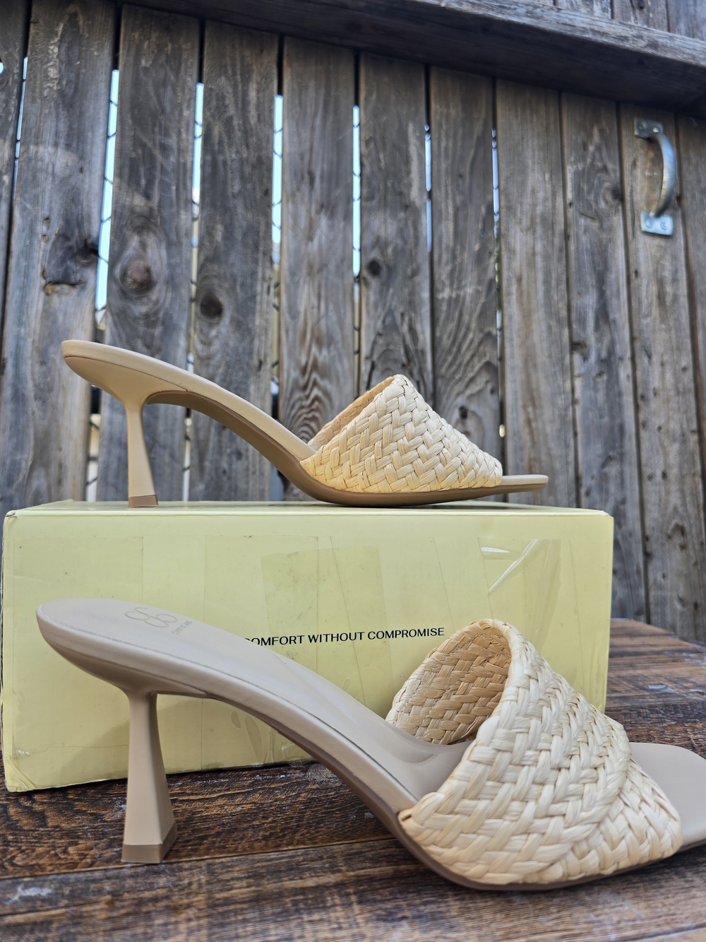 Cosy Island braided slide sandals woven straw texture and square toe Size 9.5 - Picture 4 of 12